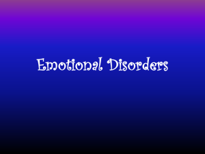Emotional Disorders