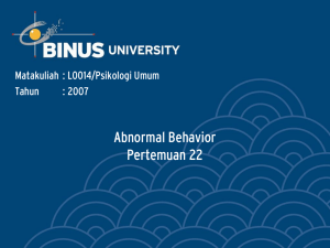 Abnormal Behavior - Binus Repository