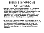 SIGNS AND SYMPTOMS OF ILLNESS: HEALTH STATUS