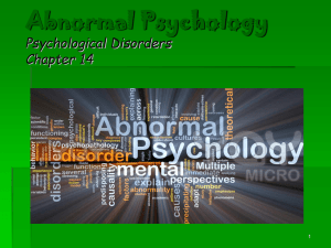 Unit 8, Abnormal Psychology