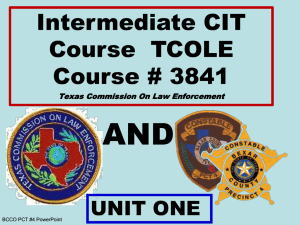 Intermediate CIT - TCOLE Course #3841