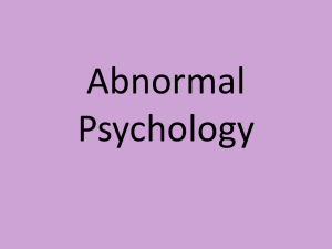 Abnormal Psychology - White Plains Public Schools