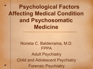 Psychological Factors Affecting Medical Condition and