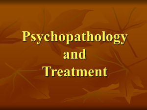 Psychopathology and Treatment abbreviated