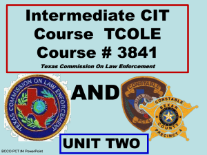 2. Intermediate CIT - TCOLE Course #3841