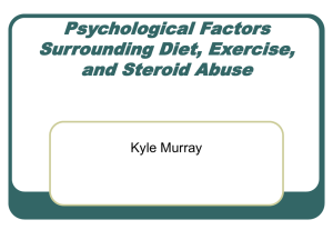 Diet, Exercise, and Steroid Use