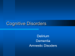 Cognitive DisordersRevisions