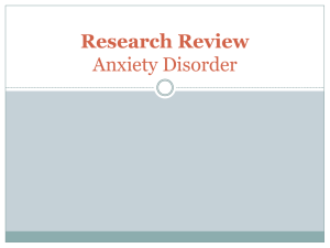 Research Review Anxiety Disorder