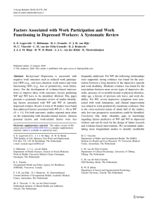 Factors Associated with Work Participation and Work