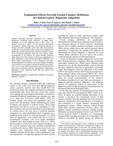 Explanation Effects Override Formal Category Definitions In Clinical Experts’ Diagnostic Judgments (