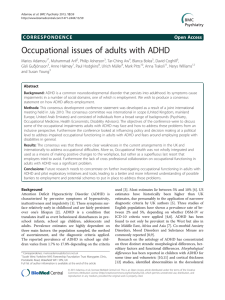 Occupational issues of adults with ADHD Open Access