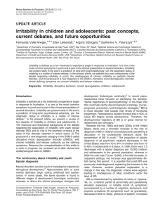 Irritability in children and adolescents: past concepts, UPDATE ARTICLE Fernanda Valle Krieger,
