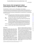Does trauma risk management reduce psychological distress in deployed troops? W. Frappell-Cooke