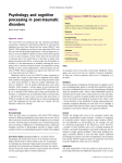 Psychology and cognitive processing in post-traumatic disorders