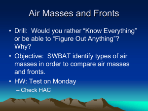 Air Masses and Fronts