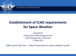 Evolution of ICAO requirements for Space Weather