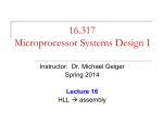 Microprocessors I - University of Massachusetts Lowell