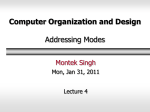 Lecture 4: Addressing Modes