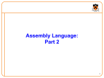 Assembly Language: Part 2 1