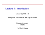 Lecture 1:  Introduction COS 375 / ELE 375
