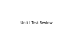 Unit I Test Review