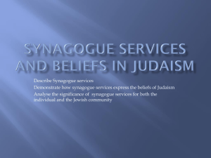 SYNAGOGUE SERVICES and BELIEFS in JUDAISM