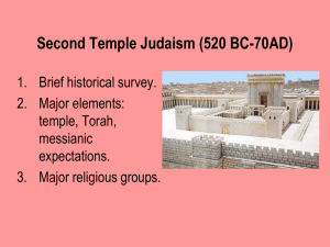 Second Temple Judaism - University of St. Thomas