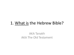 Introduction to the Hebrew Bible and the Ancient Israelites