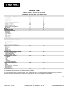 Delta Dental of Iowa Employee Summary of Covered Services and Benefits