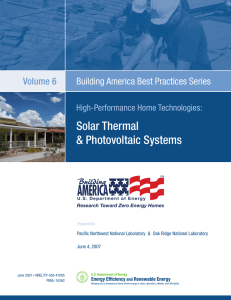 Solar Thermal &amp; Photovoltaic Systems Building America Best Practices Series Volume 6