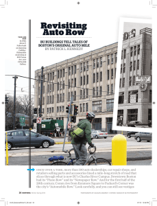 Revisiting Auto Row BU BUILDINGS TELL TALES OF BOSTON’S ORIGINAL AUTO MILE