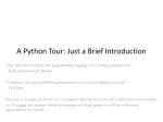 A Python Tour: Just a Brief Introduction