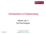 Python Lab 1 lecture slides - Department of Computer Science and