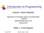 Lecture slides for week 1 - Department of Computer Science and