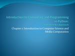 Chapter 1 Introduction to Computer Science and Media Computation