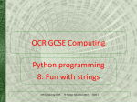 Python 8: Fun with strings