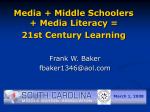 Media + Middle Schoolers + Media Literacy = 21st Century