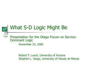 What S-D Logic Might Be - Service