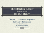 The Effective Reader (Updated Edition) By D.J. Henry