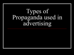 Types of Propaganda used in advertising