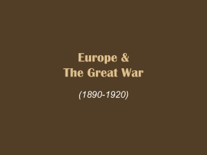 Europe & The Great War - Office of Instructional Technology