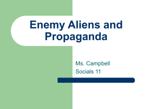 Enemy Aliens and Propaganda - ms