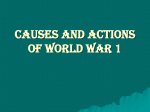 Causes and Actions of World War 1