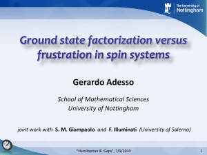FrustrationVSFactorization - School of Mathematical Sciences