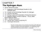 CHAPTER 7: The Hydrogen Atom