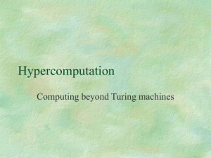 Hypercomputation - the UNC Department of Computer Science