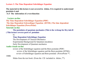 The Time Dependent Schrödinger Equation