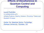 Effects of Decoherence in Quantum Control and Computing
