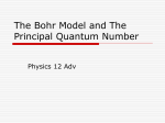 Bohr Model and Principal Quantum Number