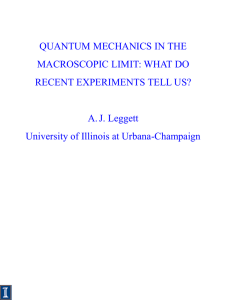 The Search for QIMDS - University of Illinois Urbana